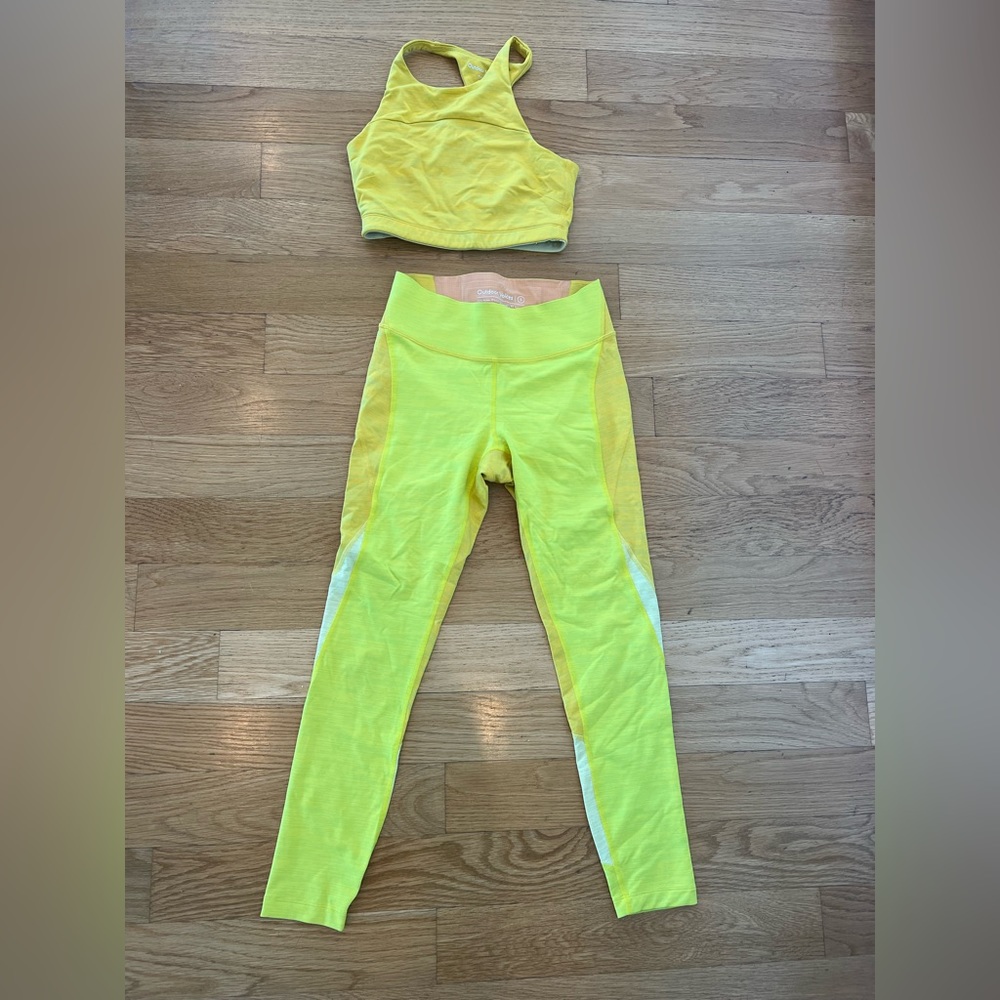 Outdoor Voices workout set in Yellow - bra XS, leggings S